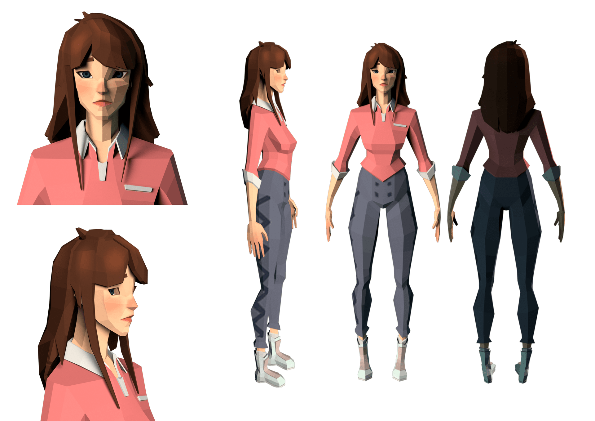 Chara Design Roxane - Low Poly - Reliquia